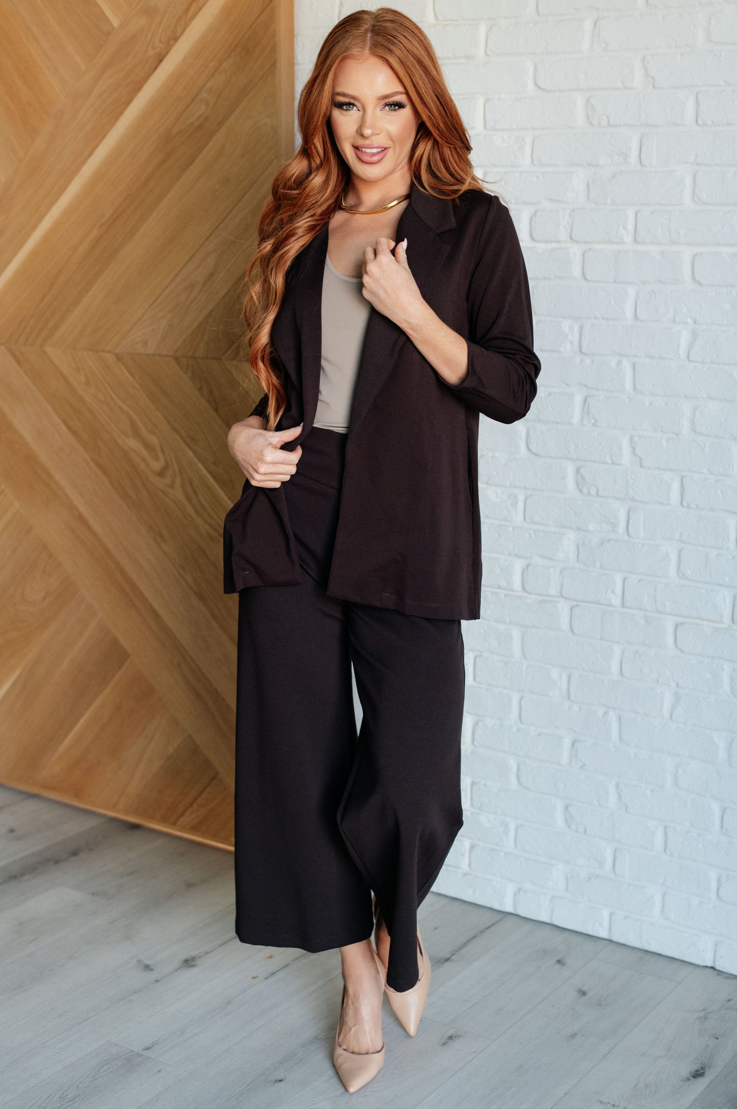 Weekday Wonder Wide Leg Cropped Pants in Chocolate