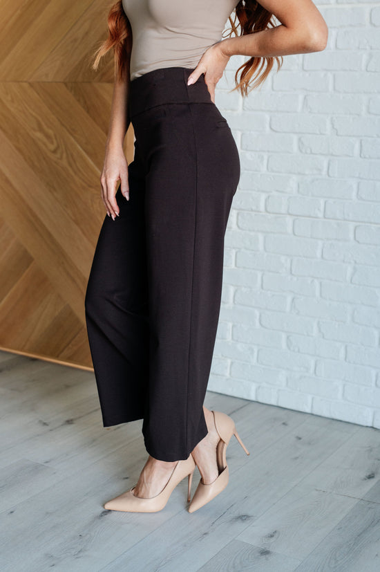 Weekday Wonder Wide Leg Cropped Pants in Chocolate