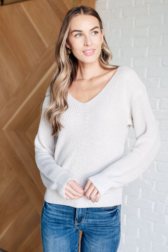 Told You So Ribbed Knit V Neck Sweater