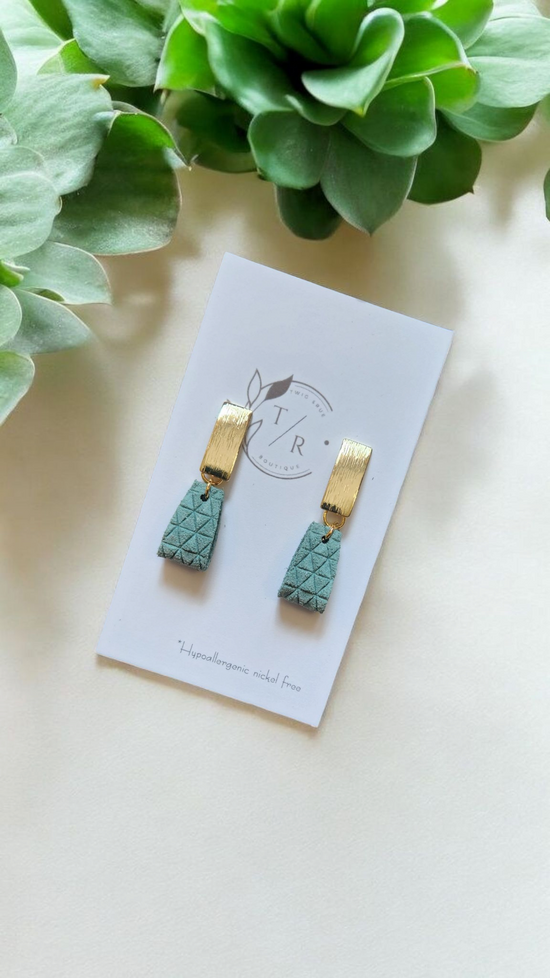 Margot Genuine Leather and Gold Dangle Earrings